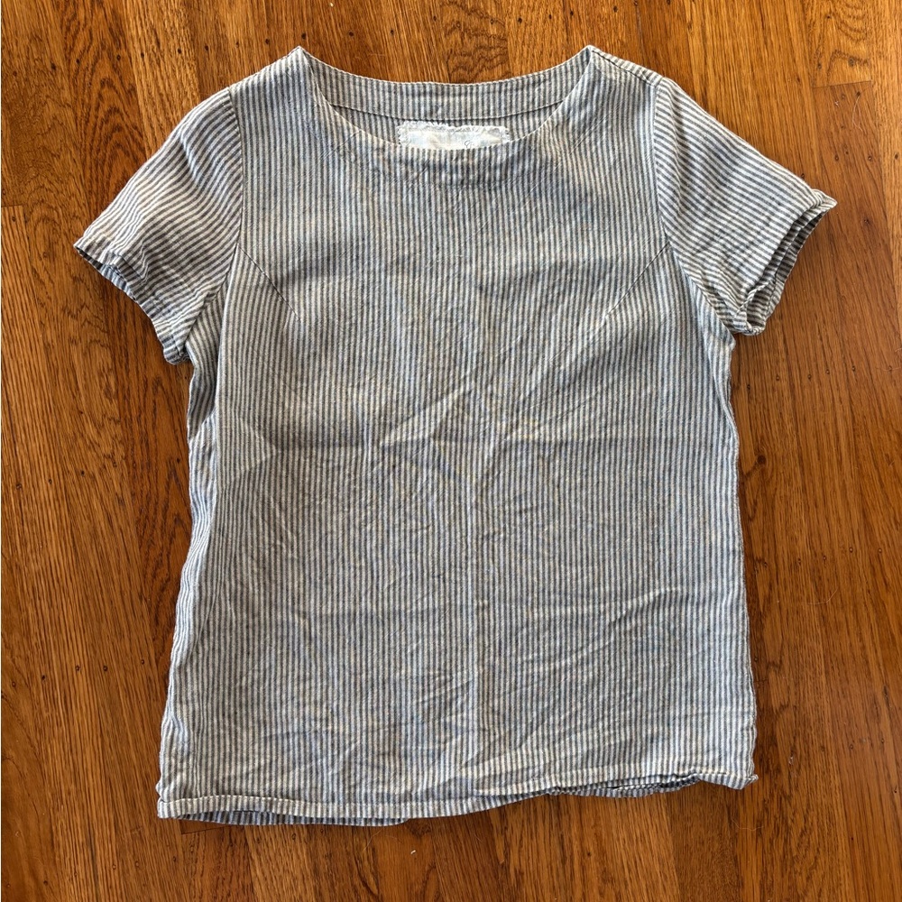 notPERFECTLINEN Striped Hamburg Short Sleeve Tee